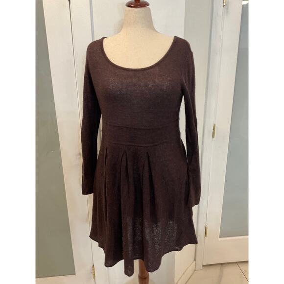 Peruvian Connection women’s brown alpaca blend long-sleeve knit sweater dress L - Picture 7 of 16